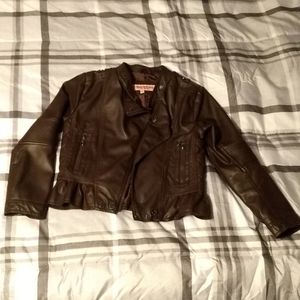 Brown Urban Republic faux leather jacket. Size 10-12